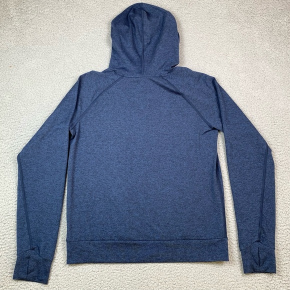 Quince Women’s Size S Blue Flowknit Pullover Stretch Hoodie Sweatshirt Small EUC - Picture 2 of 8